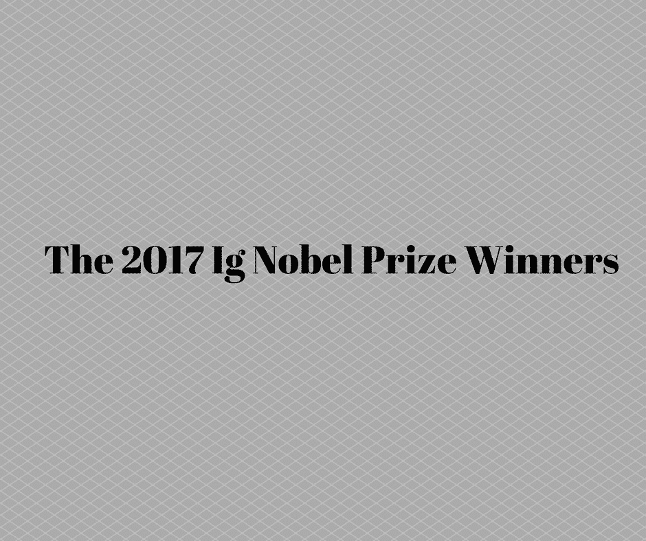 The 2017 Ig Nobel Prize Winners